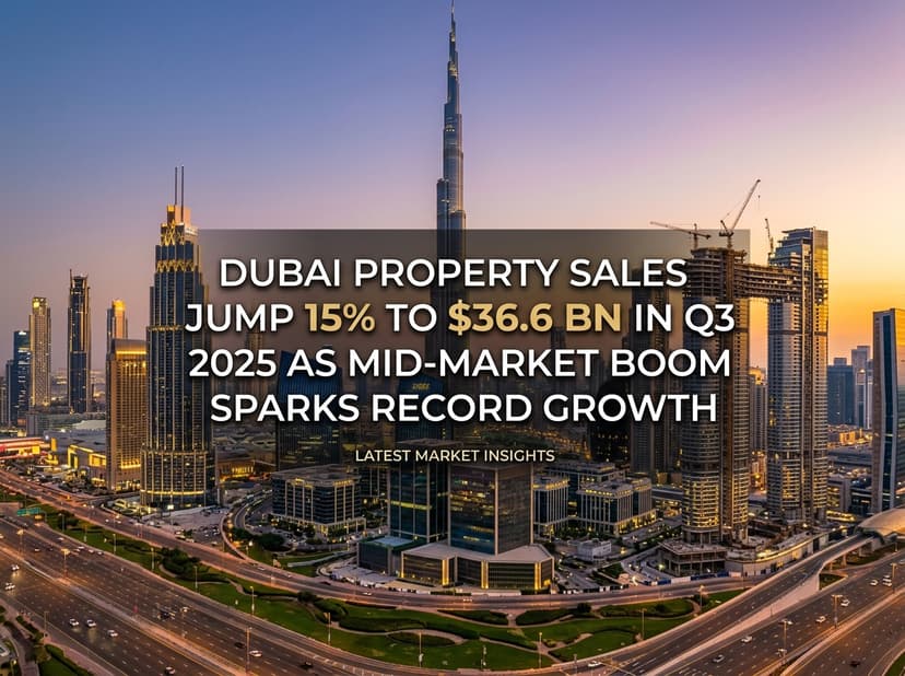 Dubai Property Sales Jump 15% To $36.6 Bn In Q3 2025 As Mid-Market Boom Sparks Record Growth