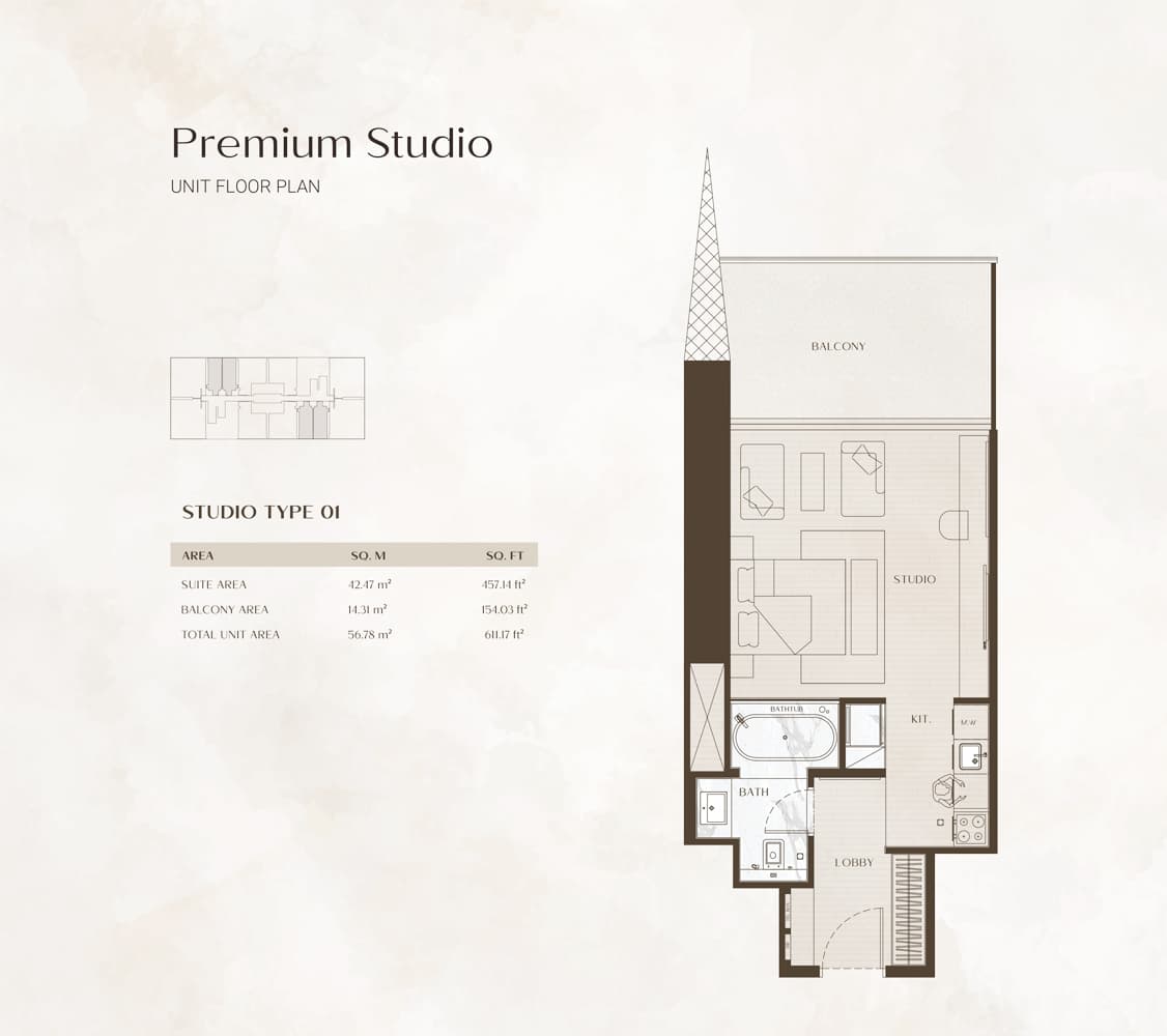 Floor Plan of One By Binghatt By Binghatti Developers
