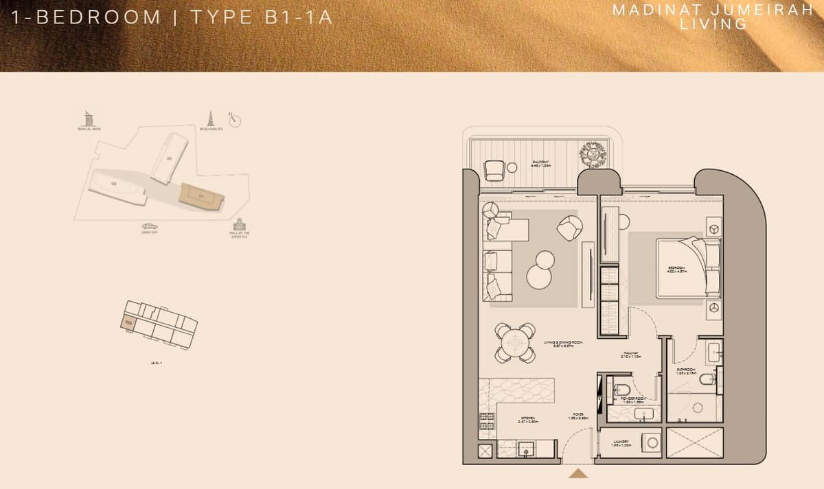 1 BHK Apartment Type 1