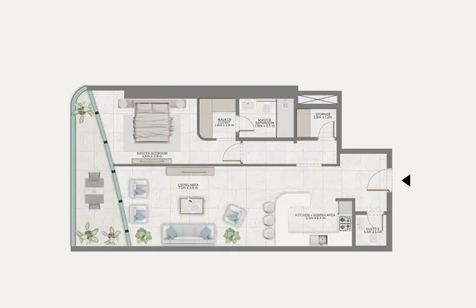 1 BR