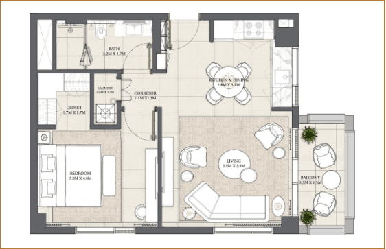 1 BR Apartments